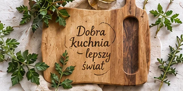Drewniane deski kuchenne, zioła i naturalne składniki